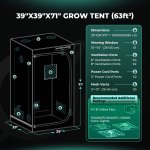 Tente de Culture Intérieure 100x100x180cm Mars Hydro - Box de culture hautement réfléchissante 1680D étanche à la lumière pour une croissance optimale des plantes – Image 9