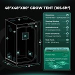 Tente de Culture Intérieure 120x120x200cm Mars Hydro - Box de culture hautement réfléchissante 1680D étanche à la lumière pour une croissance optimale des plantes – Image 9