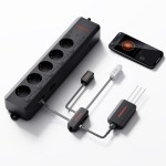 GGS AC5 Spider Farmer - Multiprise avec 5 connexions pour le contrôle climatique dans la tente de culture – avec mesure de la température, de l'humidité et du VPD, contrôle du temps, données historiques, Bluetooth et Wi-Fi