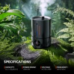 Humidificateur intelligent à vapeur froide de 5L avec capteur de température et d'humidité Smart APP Control Tuyau de ciblage extensible pour plantes Salle de tente de culture intérieure Spider Farmer – Image 7
